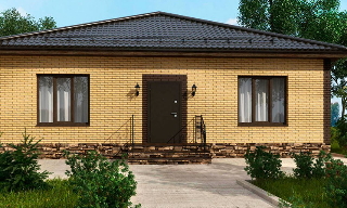 Проекты одноэтажных домов из кирпича | Строй-Мир - Мирный от 3586 рублей
