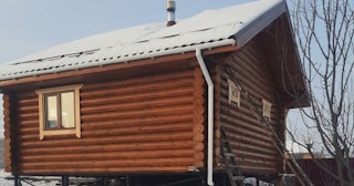 Баня из оцилиндрованного бревна под ключ в мирном - от 133185 рублей